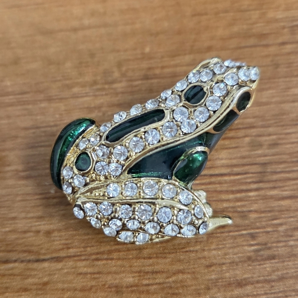 Collection of Frog Pins and Brooches Swarovski, Trifari - Picture 4 of 11